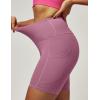 imageIUGA Biker Shorts Women 6quot Tummy Control Workout Shorts Women with Pockets High Waisted Yoga Running Gym Spandex CompressionPale Red Violet