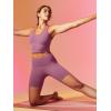 imageIUGA Biker Shorts Women 6quot Tummy Control Workout Shorts Women with Pockets High Waisted Yoga Running Gym Spandex CompressionPale Red Violet
