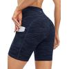 imageIUGA Biker Shorts Women 6quot Tummy Control Workout Shorts Women with Pockets High Waisted Yoga Running Gym Spandex CompressionSpace Dye Navy