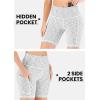 imageIUGA Biker Shorts Women 6quot Tummy Control Workout Shorts Women with Pockets High Waisted Yoga Running Gym Spandex CompressionSpace Dye White