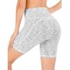 imageIUGA Biker Shorts Women 6quot Tummy Control Workout Shorts Women with Pockets High Waisted Yoga Running Gym Spandex CompressionSpace Dye White
