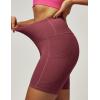 imageIUGA Biker Shorts Women 6quot Tummy Control Workout Shorts Women with Pockets High Waisted Yoga Running Gym Spandex CompressionWine