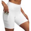 imageIUGA Biker Shorts Women 6quot Tummy Control Workout Shorts Women with Pockets High Waisted Yoga Running Gym Spandex CompressionSnow