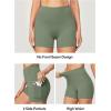 imageIUGA Biker Shorts Women with Pockets No Front Seam 4quot Yoga Spandex Shorts Women Workout Running High Waisted Tummy ControlArmy Green