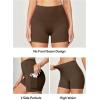 imageIUGA Biker Shorts Women with Pockets No Front Seam 4quot Yoga Spandex Shorts Women Workout Running High Waisted Tummy ControlBrown