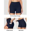 imageIUGA Biker Shorts Women with Pockets No Front Seam 4quot Yoga Spandex Shorts Women Workout Running High Waisted Tummy ControlNavy Blue
