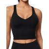 imageIUGA Buttery Adjustable Workout Tank Tops Woman with Built in Bra Y Back Longline Sports Bra Athletic VNeck Crop TopsBlack