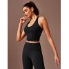 imageIUGA Buttery Adjustable Workout Tank Tops Woman with Built in Bra Y Back Longline Sports Bra Athletic VNeck Crop TopsBlack