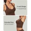 imageIUGA Buttery Adjustable Workout Tank Tops Woman with Built in Bra Y Back Longline Sports Bra Athletic VNeck Crop TopsBrown