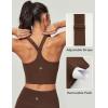 imageIUGA Buttery Adjustable Workout Tank Tops Woman with Built in Bra Y Back Longline Sports Bra Athletic VNeck Crop TopsBrown