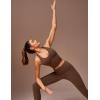 imageIUGA Buttery Adjustable Workout Tank Tops Woman with Built in Bra Y Back Longline Sports Bra Athletic VNeck Crop TopsBrown