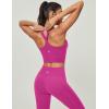 imageIUGA Buttery Adjustable Workout Tank Tops Woman with Built in Bra Y Back Longline Sports Bra Athletic VNeck Crop TopsHot Pink
