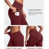 imageIUGA Fleece Lined Leggings Women Thermal Leggings for Women Winter Warm Tights High Waisted Hiking Yoga Pants with PocketsWine
