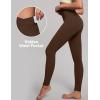 imageIUGA High Waisted Leggings for Women Tummy Control Buttery Soft Workout Leggings Compression Gym Yoga LeggingsBrown