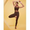 imageIUGA High Waisted Leggings for Women Tummy Control Buttery Soft Workout Leggings Compression Gym Yoga LeggingsBrown