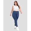 imageIUGA Jeggings for Women Tummy Control Stretchy High Waisted Jeans Pull on Skinny Jean Leggings with Pockets Trendy CasualLight Blue