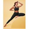 imageIUGA No Front Seam Leggings with Pockets for Women Buttery Soft Tummy Control Workout Leggings High Waisted Yoga PantsBlack