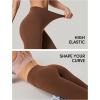 imageIUGA No Front Seam Leggings with Pockets for Women Buttery Soft Tummy Control Workout Leggings High Waisted Yoga PantsBrown