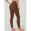 imageIUGA No Front Seam Leggings with Pockets for Women Buttery Soft Tummy Control Workout Leggings High Waisted Yoga PantsBrown