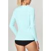 imageIUGA Rash Guard for Women UPF 50 SPF UV Protection Long Sleeve Workout Tops with Pockets Dry Fit Hiking Swim ShirtBasic Shirtspale Turquoise