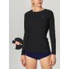imageIUGA Rash Guard for Women UPF 50 SPF UV Protection Long Sleeve Workout Tops with Pockets Dry Fit Hiking Swim ShirtBlack1