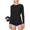 imageIUGA Rash Guard for Women UPF 50 SPF UV Protection Long Sleeve Workout Tops with Pockets Dry Fit Hiking Swim ShirtBlack1