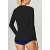 imageIUGA Rash Guard for Women UPF 50 SPF UV Protection Long Sleeve Workout Tops with Pockets Dry Fit Hiking Swim ShirtBlack1