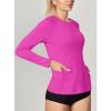 imageIUGA Rash Guard for Women UPF 50 SPF UV Protection Long Sleeve Workout Tops with Pockets Dry Fit Hiking Swim ShirtMagnolia Pink