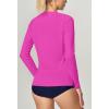 imageIUGA Rash Guard for Women UPF 50 SPF UV Protection Long Sleeve Workout Tops with Pockets Dry Fit Hiking Swim ShirtMagnolia Pink