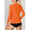 imageIUGA Rash Guard for Women UPF 50 SPF UV Protection Long Sleeve Workout Tops with Pockets Dry Fit Hiking Swim ShirtOrange