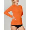 imageIUGA Rash Guard for Women UPF 50 SPF UV Protection Long Sleeve Workout Tops with Pockets Dry Fit Hiking Swim ShirtOrange