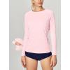 imageIUGA Rash Guard for Women UPF 50 SPF UV Protection Long Sleeve Workout Tops with Pockets Dry Fit Hiking Swim ShirtPink