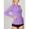 imageIUGA Rash Guard for Women UPF 50 SPF UV Protection Long Sleeve Workout Tops with Pockets Dry Fit Hiking Swim ShirtPurple