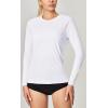 imageIUGA Rash Guard for Women UPF 50 SPF UV Protection Long Sleeve Workout Tops with Pockets Dry Fit Hiking Swim ShirtWhite