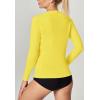 imageIUGA Rash Guard for Women UPF 50 SPF UV Protection Long Sleeve Workout Tops with Pockets Dry Fit Hiking Swim ShirtYellow