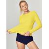 imageIUGA Rash Guard for Women UPF 50 SPF UV Protection Long Sleeve Workout Tops with Pockets Dry Fit Hiking Swim ShirtYellow
