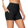 imageIUGA Biker Shorts Women with Pockets No Front Seam 4quot Yoga Spandex Shorts Women Workout Running High Waisted Tummy ControlBlack