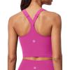imageIUGA Buttery Adjustable Workout Tank Tops Woman with Built in Bra Y Back Longline Sports Bra Athletic VNeck Crop TopsHot Pink