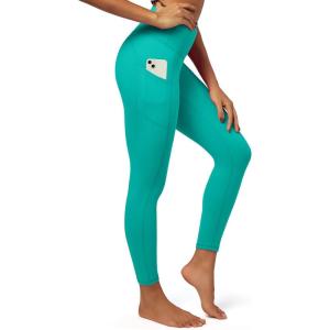 imageIUGA Fleece Lined Leggings Women Thermal Leggings for Women Winter Warm Tights High Waisted Hiking Yoga Pants with PocketsAqua Green