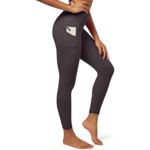 imageIUGA Fleece Lined Leggings Women Thermal Leggings for Women Winter Warm Tights High Waisted Hiking Yoga Pants with PocketsCoffee