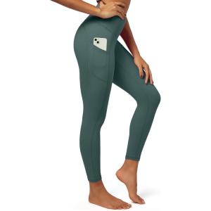 imageIUGA Fleece Lined Leggings Women Thermal Leggings for Women Winter Warm Tights High Waisted Hiking Yoga Pants with PocketsDark Green