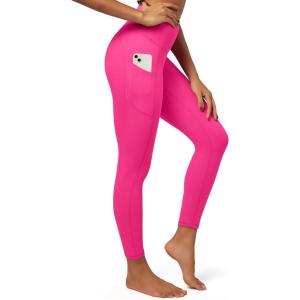 imageIUGA Fleece Lined Leggings Women Thermal Leggings for Women Winter Warm Tights High Waisted Hiking Yoga Pants with PocketsSonic Pink