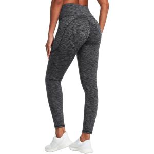 imageIUGA Fleece Lined Leggings Women Thermal Leggings for Women Winter Warm Tights High Waisted Hiking Yoga Pants with PocketsSpace Dye Black2020