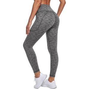 imageIUGA Fleece Lined Leggings Women Thermal Leggings for Women Winter Warm Tights High Waisted Hiking Yoga Pants with PocketsSpace Dye Gray2020