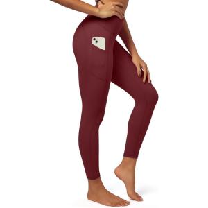 imageIUGA Fleece Lined Leggings Women Thermal Leggings for Women Winter Warm Tights High Waisted Hiking Yoga Pants with PocketsWine