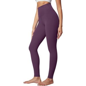 imageIUGA High Waisted Leggings for Women Tummy Control Buttery Soft Workout Leggings Compression Gym Yoga LeggingsDeep Purple
