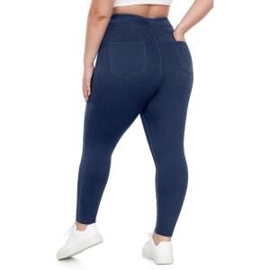 imageIUGA Jeggings for Women Tummy Control Stretchy High Waisted Jeans Pull on Skinny Jean Leggings with Pockets Trendy CasualDark Blue
