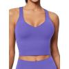 imageIUGA Buttery Adjustable Workout Tank Tops Woman with Built in Bra Y Back Longline Sports Bra Athletic VNeck Crop TopsVery Peri