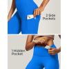 imageIUGA High Waist Yoga Pants with Pockets Leggings for Women Tummy Control Workout Leggings for Women 4 Way StretchAzure Blue