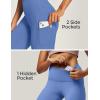 imageIUGA High Waist Yoga Pants with Pockets Leggings for Women Tummy Control Workout Leggings for Women 4 Way StretchCornflower Blue